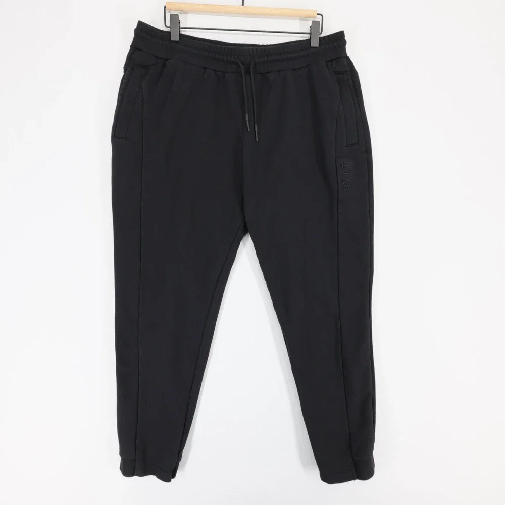 BYLT Core Lounge Joggers Mens XL Black Sweatpants Drawstring Cotton Pockets